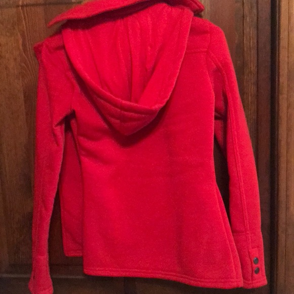 Women’s red Pea Coat - Picture 2 of 3